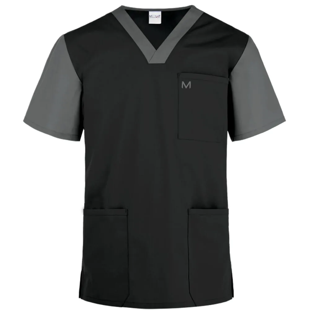 Black & Gray Contrast Medical Scrub in Pakistan