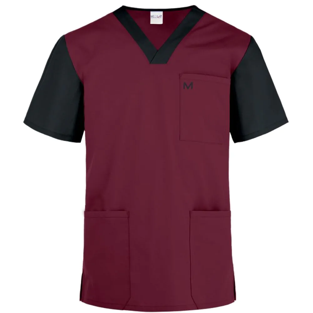 Maroon Black Contrast Medical Scrub in Pakistan