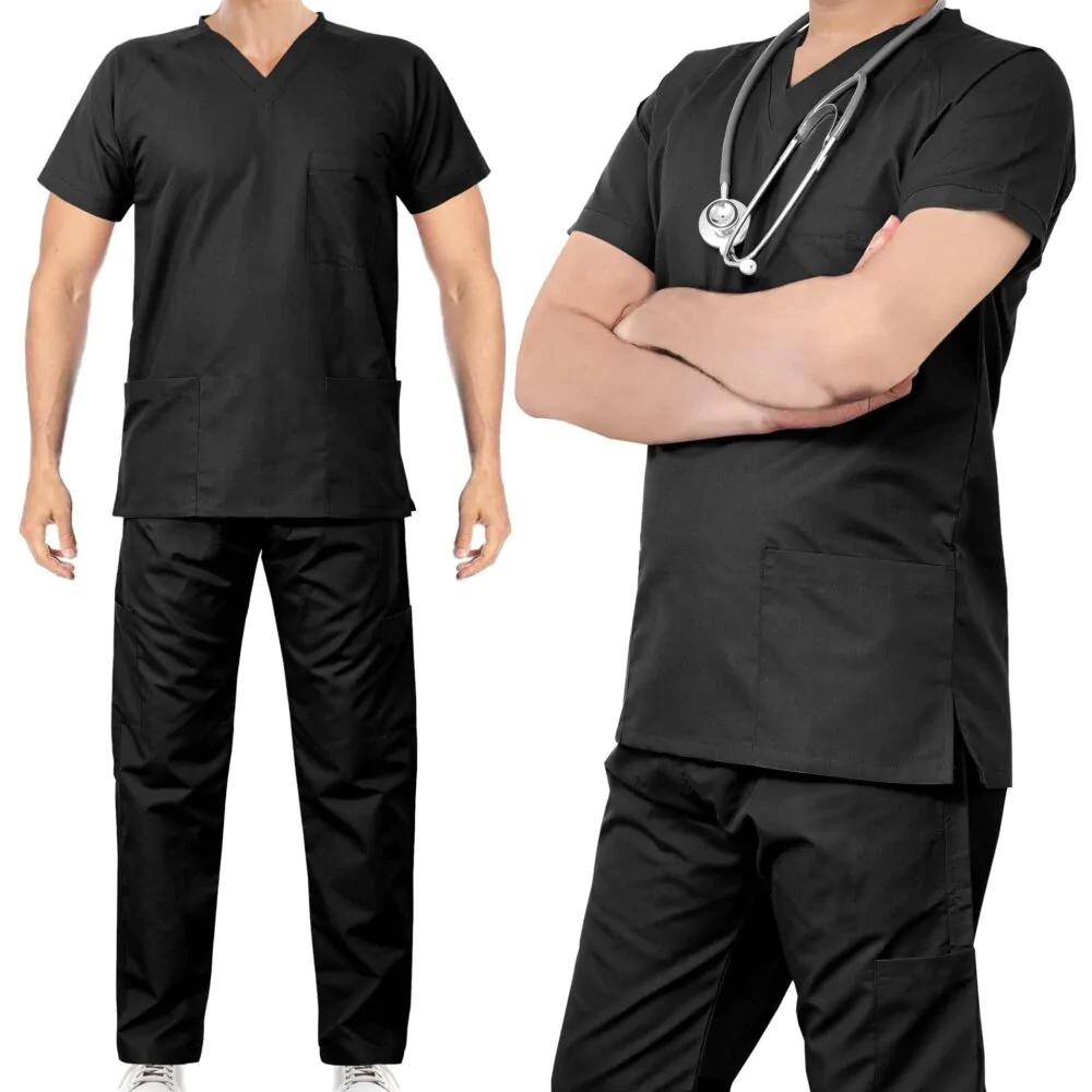 Modish Medical Scrubs for Men (Black) - Image 5
