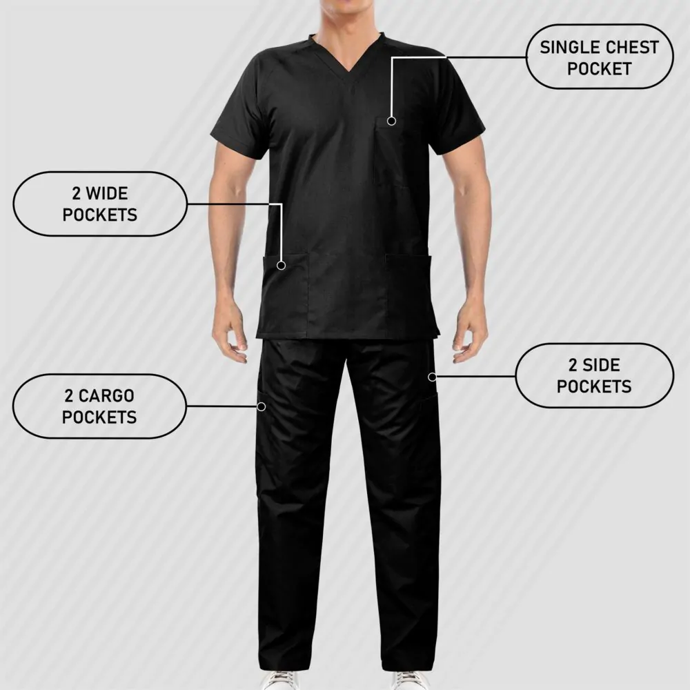 Modish Medical Scrubs for Men (Black) - Image 8