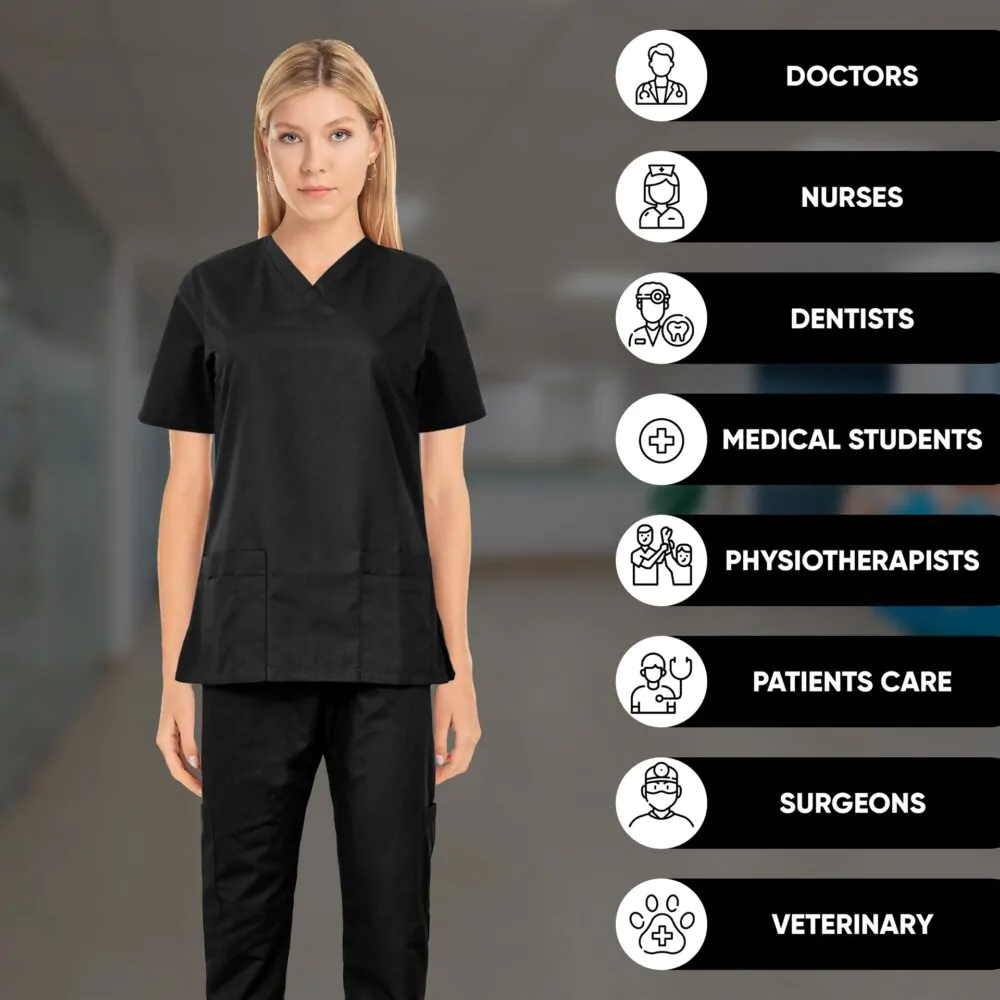 Modish Medical Scrubs for Women (Black) - Image 8