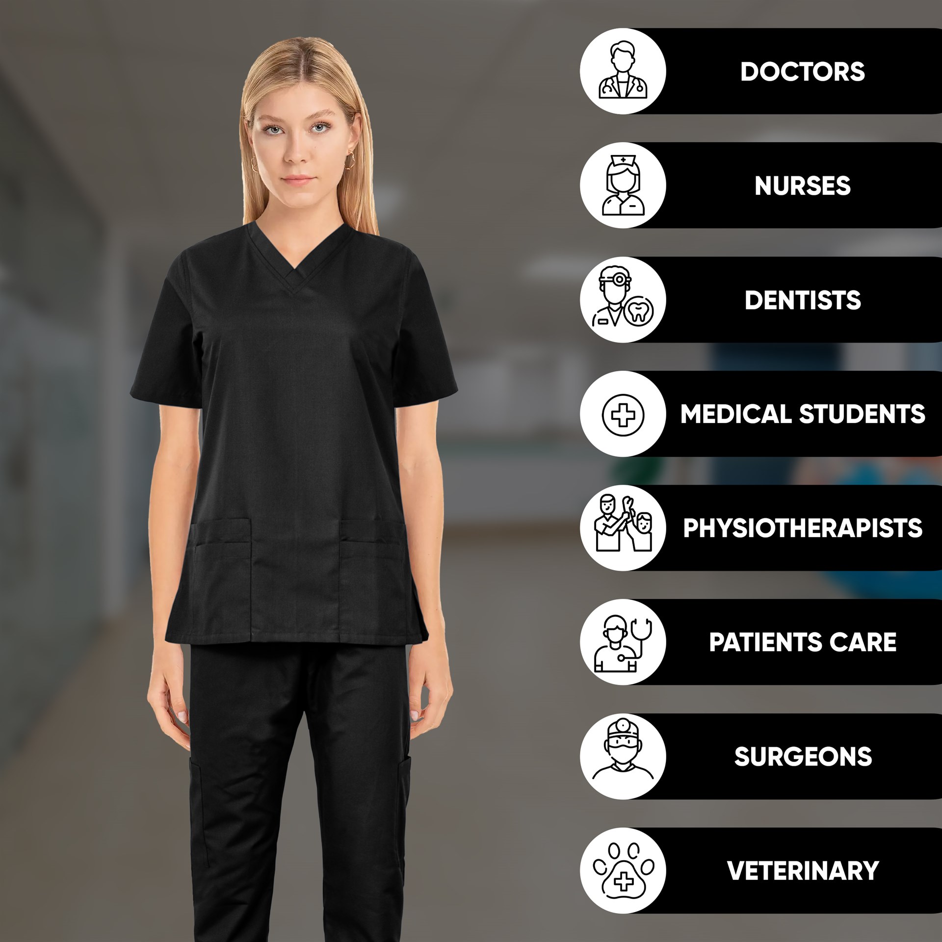 MediLap® Ladies Medical Scrub Uniform TUNIC TROUSER Doctors Nurses Hospital  Suit