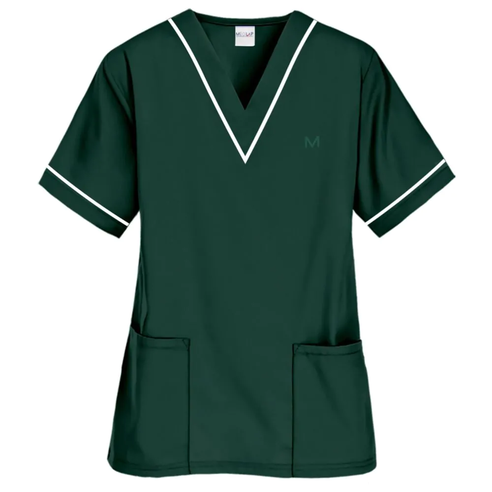 Dark Green Piping Medical Scrub in Pakistan