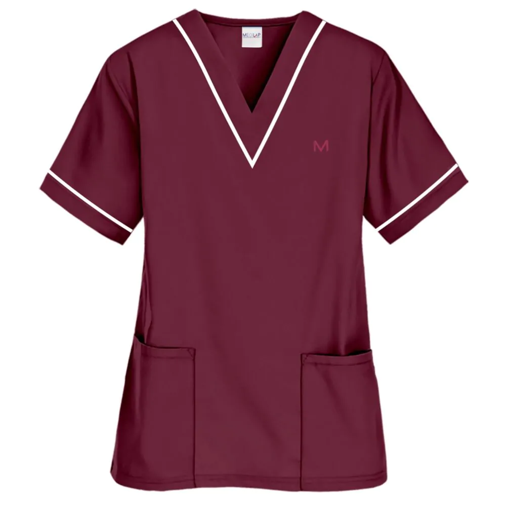 Maroon Piping Medical Scrub in Pakistan