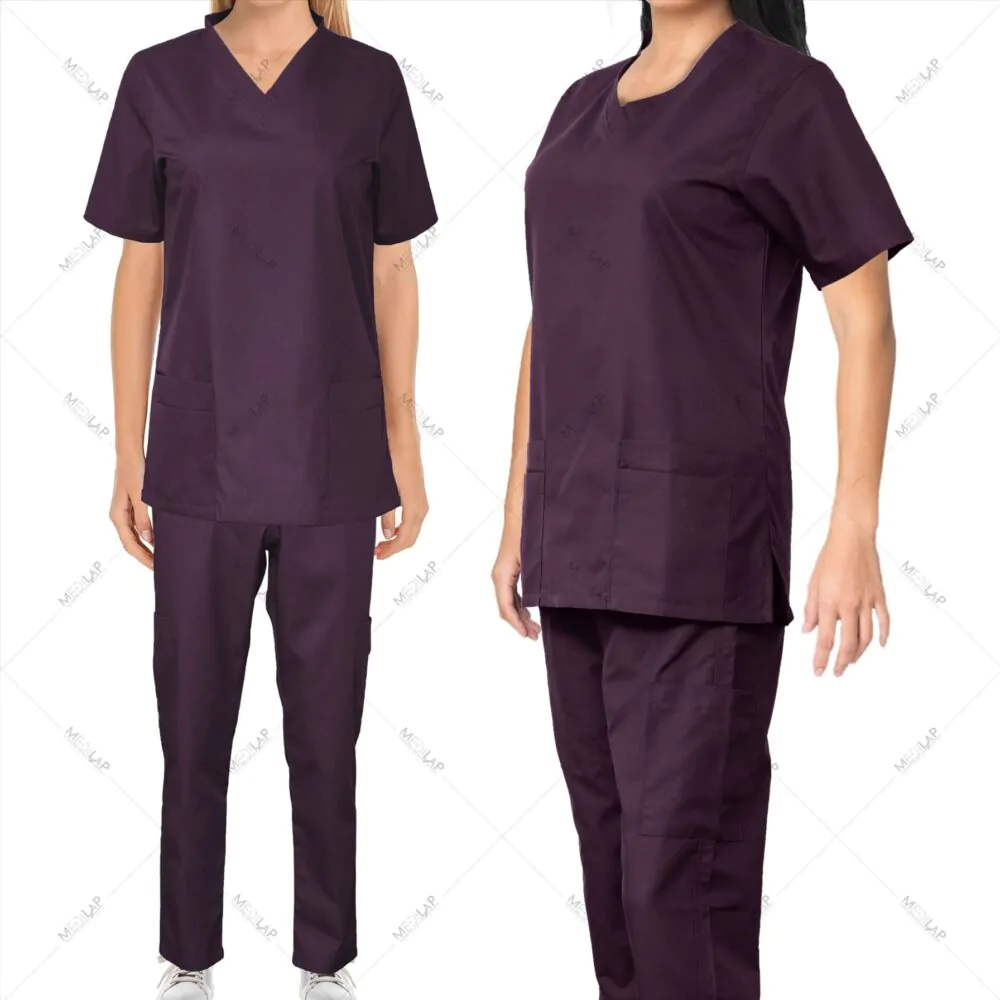 Modish Medical Scrubs for Women (Dark Purple) - Image 5