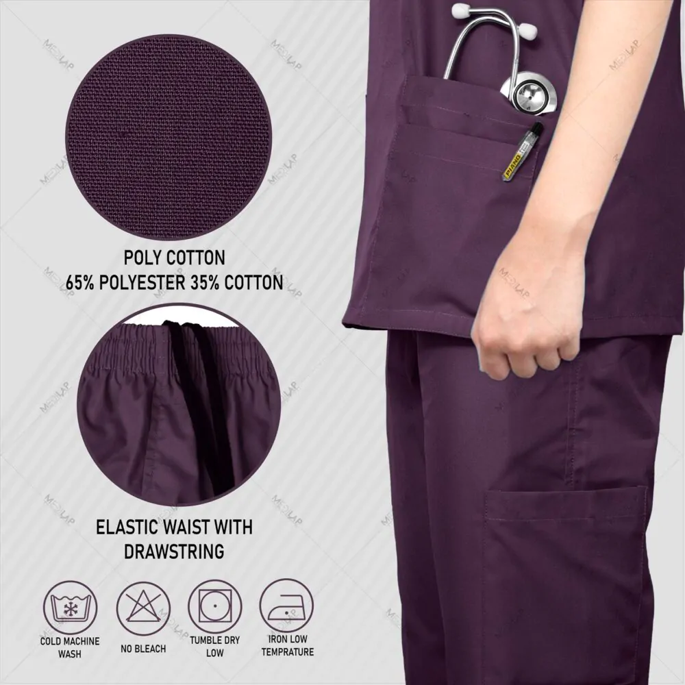 Modish Medical Scrubs for Women (Dark Purple) - Image 7