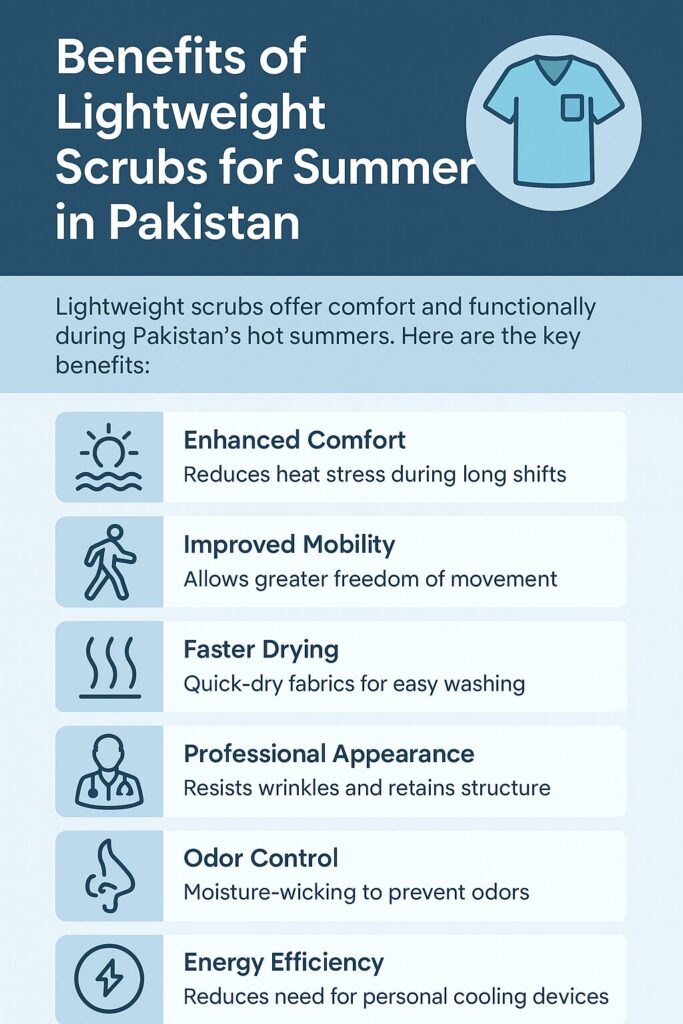 Benefits of lightweight scrubs for summer in Pakistan