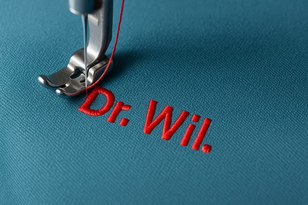 Custom Embroidery on Medilap Scrubs for bulk order